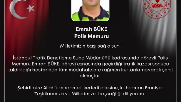 Ümraniye'de kaza yapan polis memuru şehit oldu