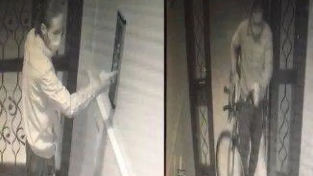 Bisiklet hırsızı kameraya yakalandı