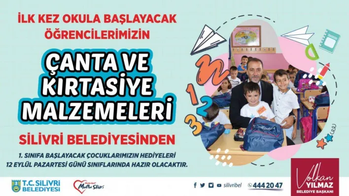 1. sınıfların okul hediyeleri Başkan Yılmaz'dan