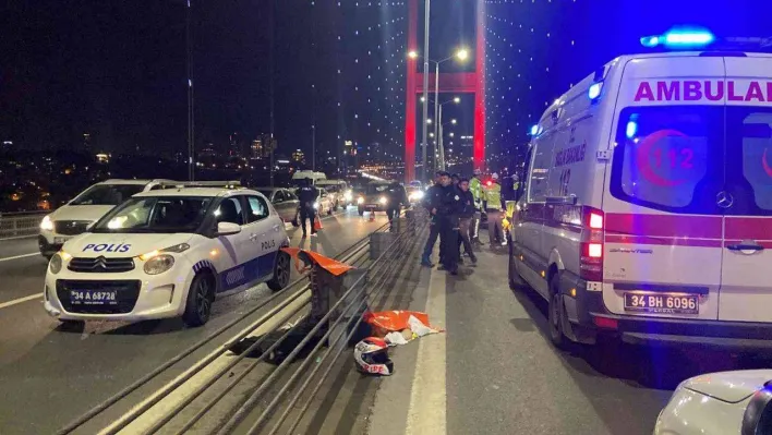 15 Temmuz Şehitler Köprüsü'nde feci kaza: Motosiklet bariyere çarptı, 1 ölü 1 yaralı