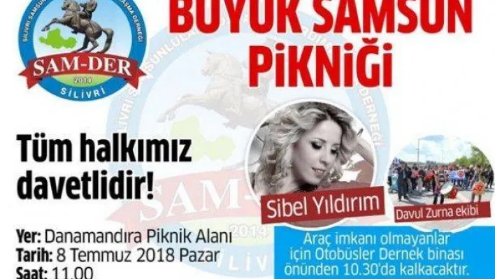 Büyük Samsun pikniği Pazar günü