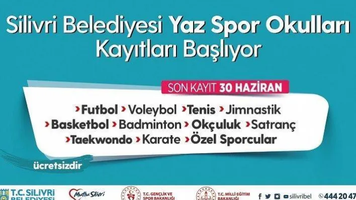 Ücretsiz Yaz Spor Okulları Kayıtları Başladı