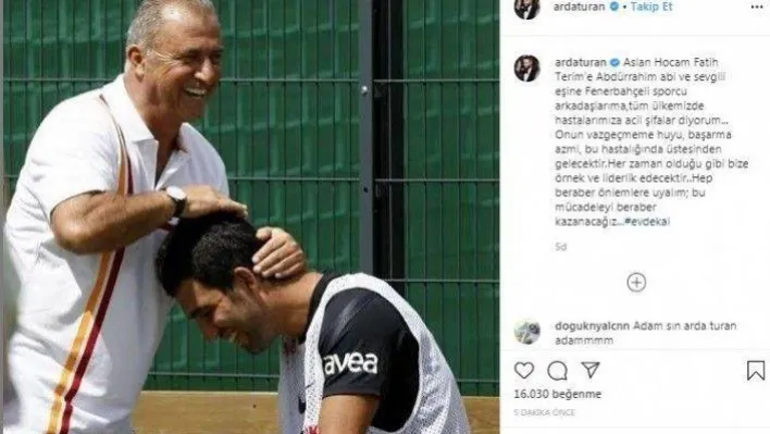 Arda Turan'dan Fatih Terim'e geçmiş olsun mesajı