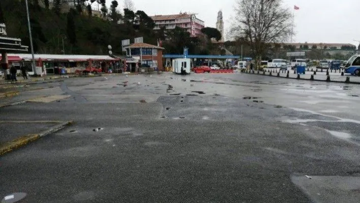 Otobüssüz kalan Harem otogarı drone ile havadan görüntülendi