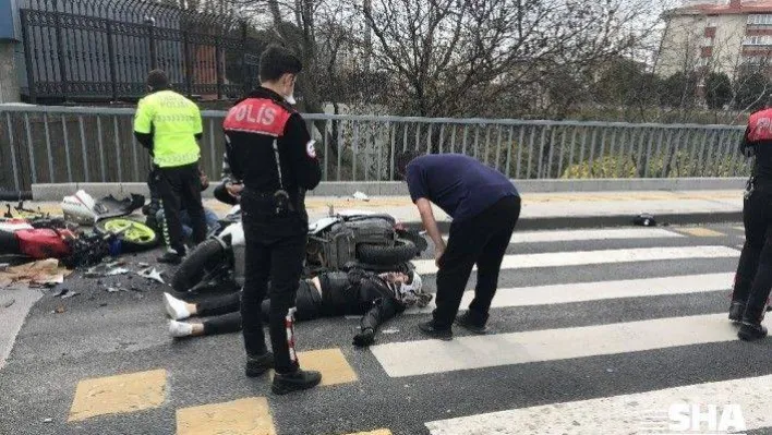 Beşiktaş'ta boş yolda motosikletliler çarpıştı: 2 yaralı