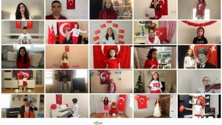 Öğrenciler 23 Nisan'ın 100. Yıl coşkusunu onlıne yaşadı