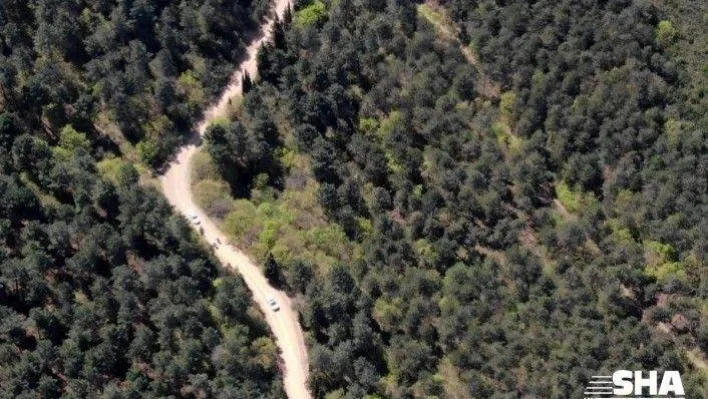 Ormanlık alandaki şüpheli şahsa droneli operasyon