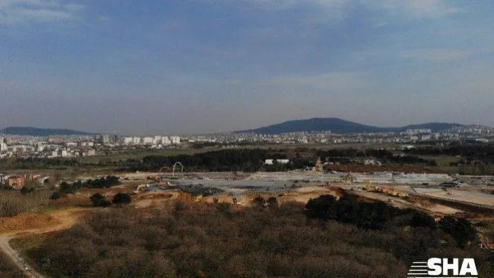 (Özel)Sancaktepe'de yapılan hastane inşaatındaki son durum havadan görüntülendi