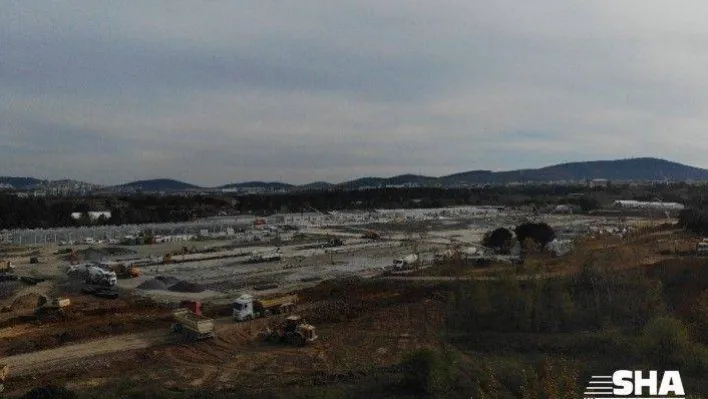 (Özel) Sancaktepe'deki salgın hastanesinin yapımı devam ediyor