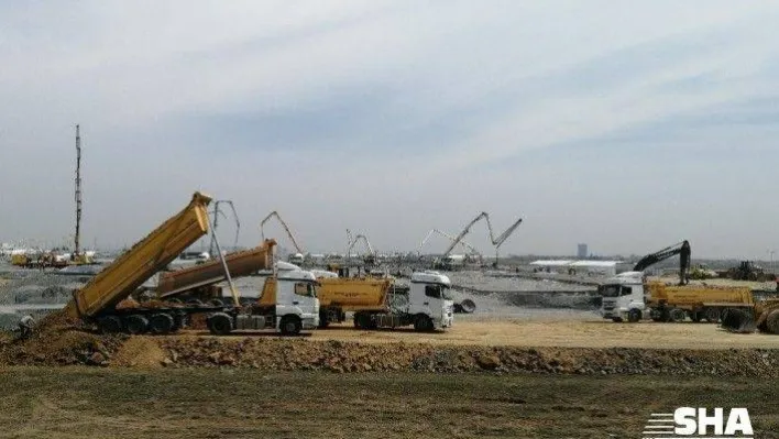 Pandemi Hastanesinin zemin beton dökme işlemi bitirildi