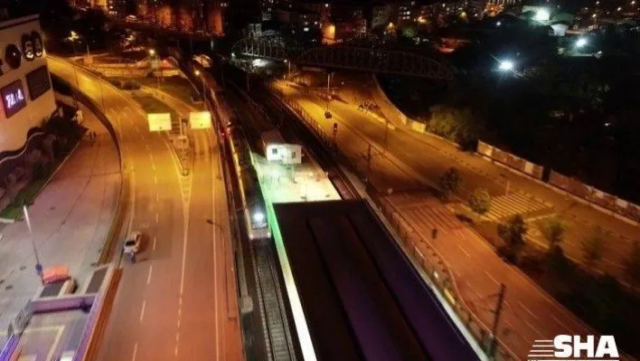 Marmaray'dan iki kıta arası geçiş yapan yük treni havadan görüntülendi