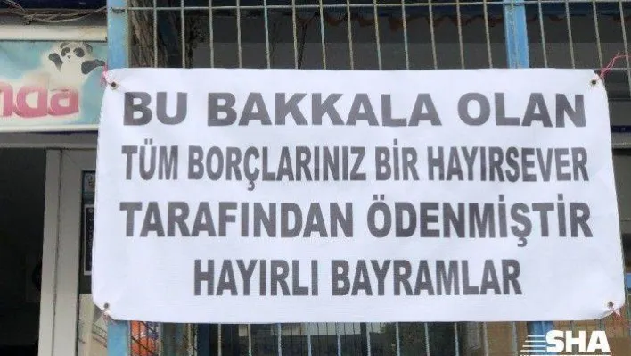 Önce veresiye borçları ödediler sonra pankart astılar