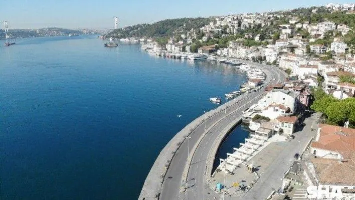 Sokağa çıkma kısıtlaması sonrası Bebek Sahili bomboş kaldı
