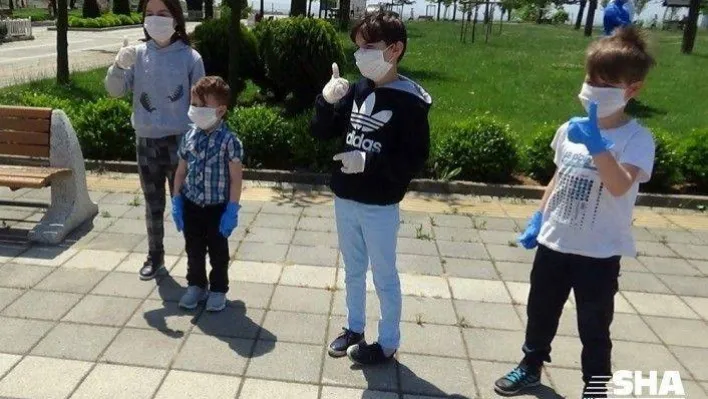 Uzun zaman sonra dışarı çıkan çocuklar Şelale Eğitim Parkında doyasıya eğlendi