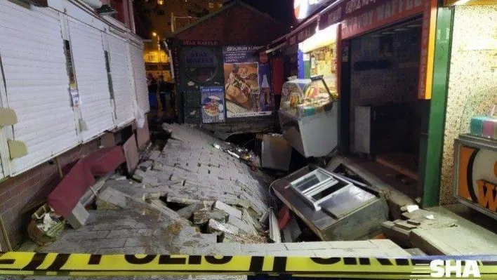 Ortaköy'de yol çöktü: 1 kadın yaralı