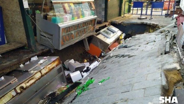 Ortaköy'deki göçükte dükkanı boşaltan esnaf: 'Tam sezon açıldı, böyle üzücü bir olay gerçekleşti'