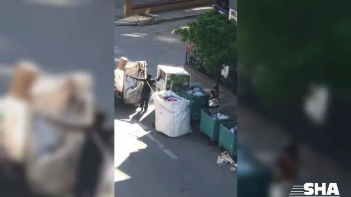 (Özel) Giysi kumbarasını akıl almaz yöntemle boşalttılar