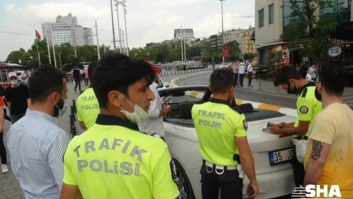 Taksim'de olay çıkartan Iraklı polise vatandaştan tepki