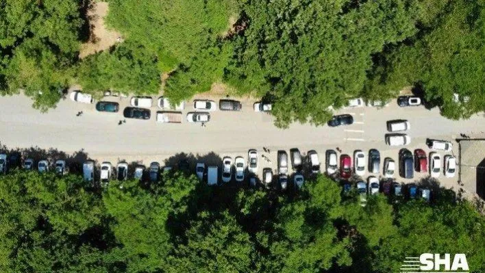 Vatandaşların akın ettiği Belgrad Ormanı havadan görüntülendi