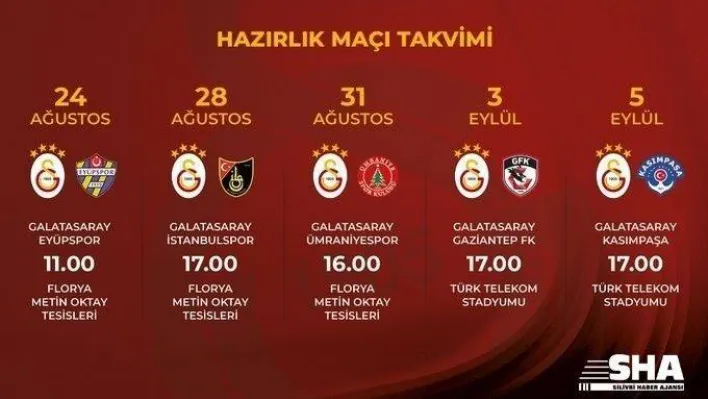 Galatasaray 5 hazırlık maçı oynayacak