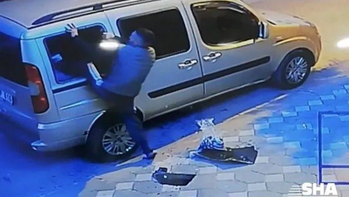 (Özel) Camını kırdığı arabaya uyumak için böyle girdi