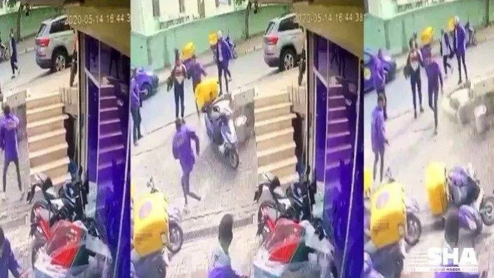 (Özel) Gaziosmanpaşa'da kuryenin yaptığı şaka arkadaşını canından ediyordu