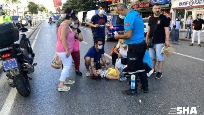 (Özel) İstanbul'un göbeğinde genç kadının dehşeti yaşadığı kaza kamerada