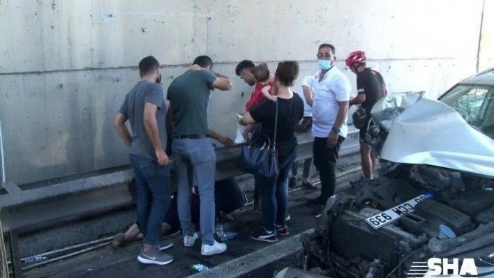 (Özel) Basın Ekspres yolunda dehşete düşüren kaza