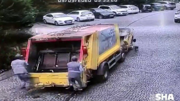 Sarıyer'de çöp kamyonu dehşetinin görüntüleri ortaya çıktı