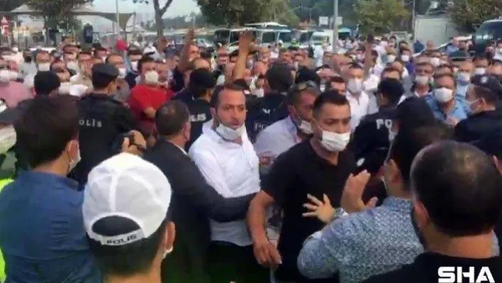 Eylem yapmak isteyen minibüsçülere polis izin vermedi