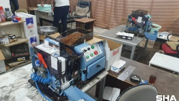 Fabrika gibi çalışan kaçak tütün depolarına baskın