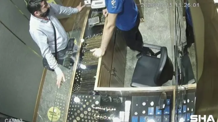 (Özel) Sahte altınla kuyumcuları dolandıran 'Altın Faresi' kamerada