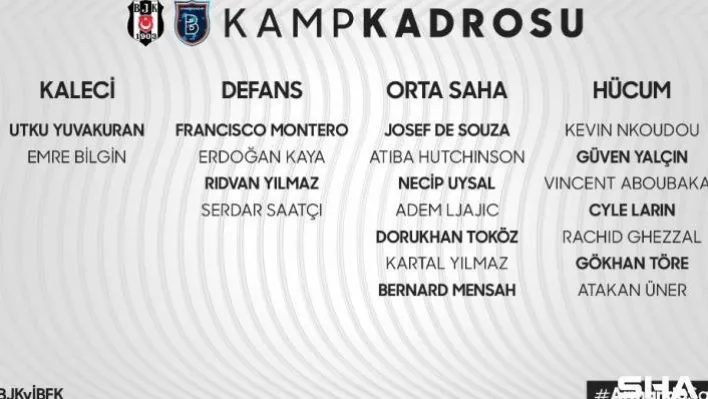 Beşiktaş'ın Başakşehir maçı kamp kadrosu belli oldu