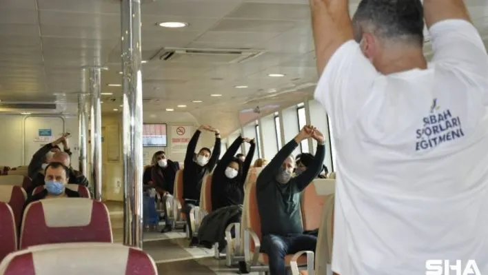 İstanbullular için vapurda egzersiz zamanı!
