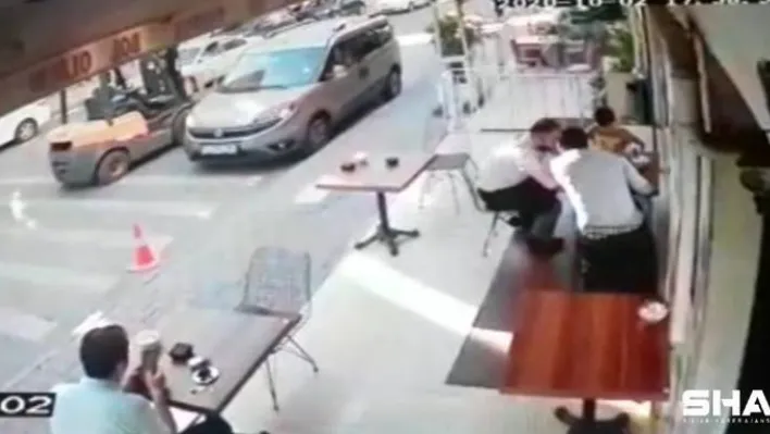 Kağıthane'de forkliftin 9 yaşındaki kıza çarpma anı kamerada