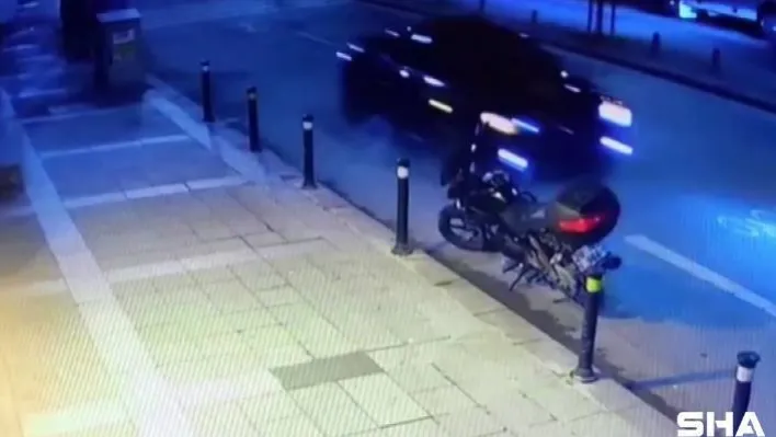 (Özel)Polis uygulamasını gördü, son sürat geri geri kaçtı