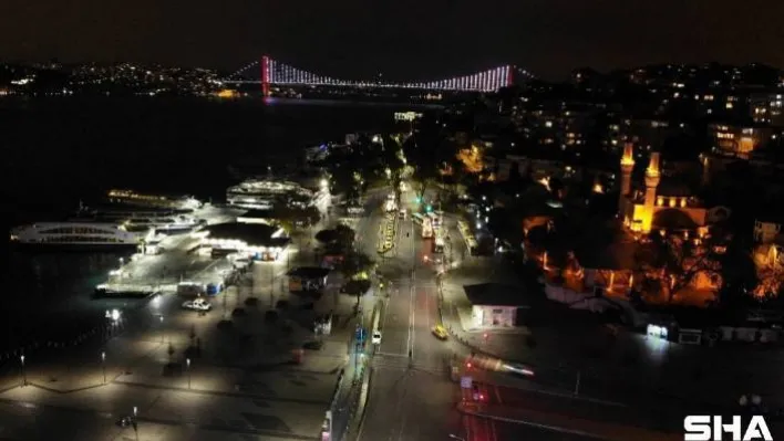 56 saatlik kısıtlamanın başlamasıyla Üsküdar Meydanı boş kaldı