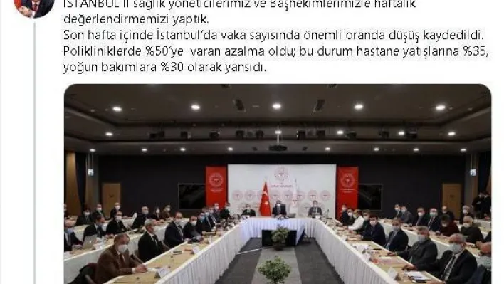 Bakan Koca'dan İstanbul açıklaması: 'Polikliniklerde yüzde 50'ye varan azalma oldu'