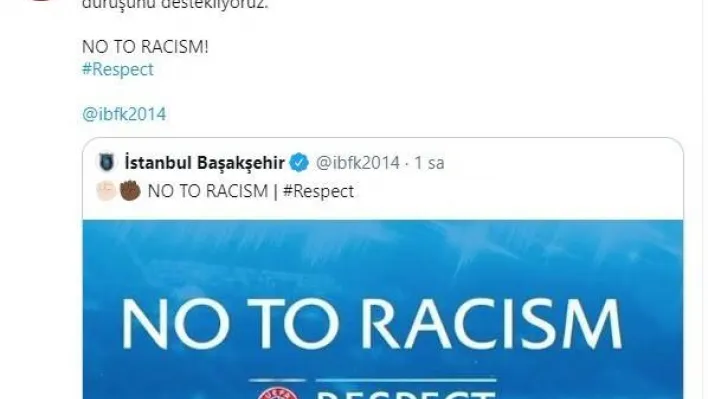 Dışişleri Bakanı Mevlüt Çavuşoğlu: &quotBaşakşehir'in onurlu duruşunu destekliyoruz&quot