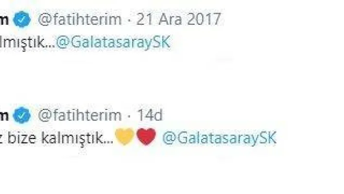 Fatih Terim'den 'Ve yine biz bize kalmıştık' paylaşımı