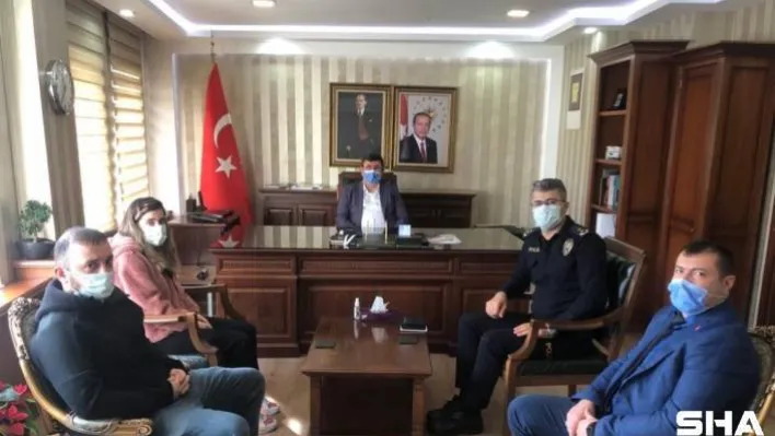 Rehin alınan hemşireden, kendini kurtaran kahraman emniyet müdürüne teşekkür ziyareti