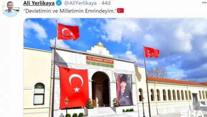 Vali Yerlikaya'dan 'Devletimin ve milletimin emrindeyim' mesajı