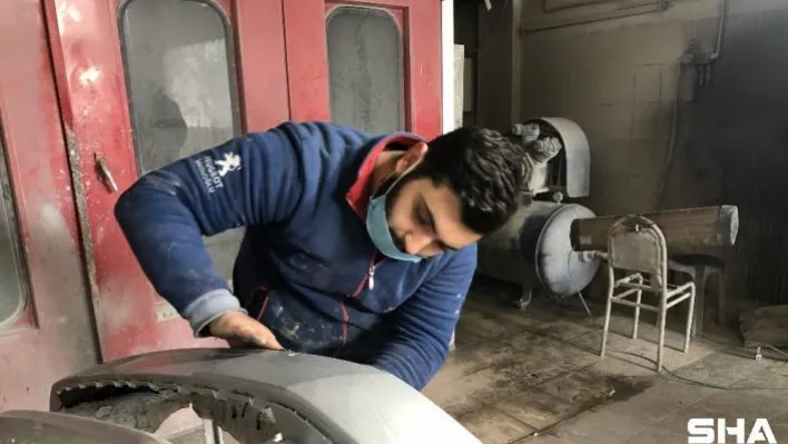 Kar yağışı sonrası oto sanayilerde yoğun mesai