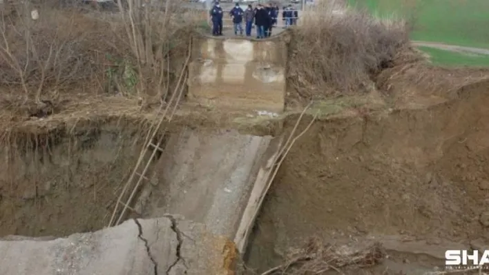 Tekirdağ'da korkutan görüntü: Köprü yıkıldı, iki ilçe arasında ulaşım sağlanamıyor