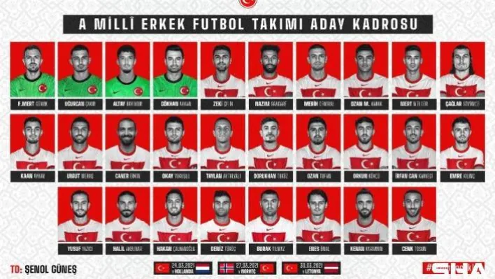 A Milli Futbol Takımı'nın Hollanda, Norveç ve Letonya maçları aday kadrosu açıklandı