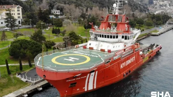 (ÖZEL) Türkiye'nin ilk acil müdahale gemisi 'Nene Hatun' havadan görüntülendi