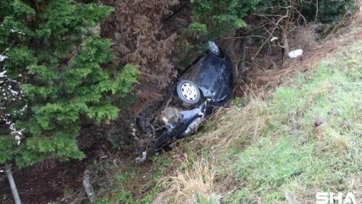 Pendik'te korkutan kaza: Önce sürüklendi sonra şarampole yuvarlandı