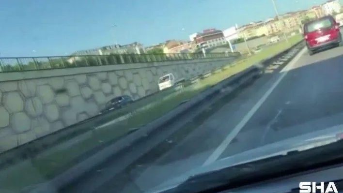 (Özel) Şile'de ters yöne geri geri giden araçlar böyle görüntülendi