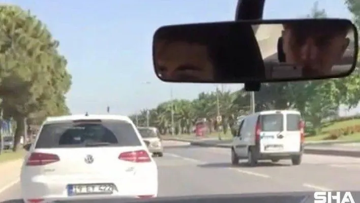 (Özel) Araçla makas atıp kayda aldılar