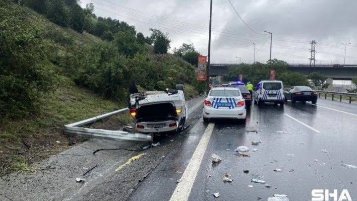 İstanbul'da lüks otomobil takla attı: Sürücünün burnu bile kanamadı
